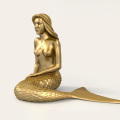 New art work statue life size cast beautiful golden brass bronze mermaid for indoor or outdoor decoration